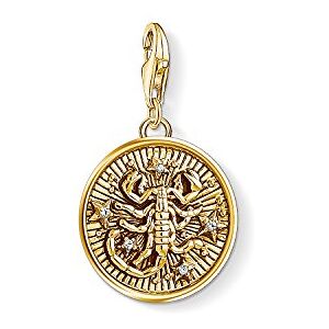 Thomas Sabo Men Women Charm Pendant Zodiac Sign Scorpio Charm Club 925 Sterling silver 18k yellow gold plating 1659-414-39 Thomas Sabo Men Women Charm Pendant Zodiac Sign Scorpio Charm Club 925 Sterling silver 18k yellow gold plating 1659-414-39