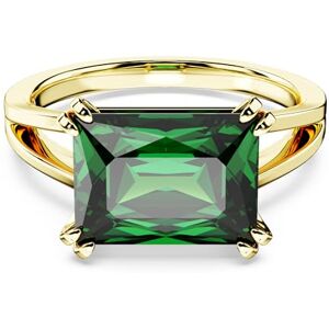 Swarovski Matrix Cocktail Ring, Refined Band Adorned With a Green Crystal in an Emerald Hue, From the Matrix Collection, Size 50 Swarovski Matrix Cocktail Ring, Refined Band Adorned With a Green Crystal in an Emerald Hue, From the Matrix Collection, Size 50