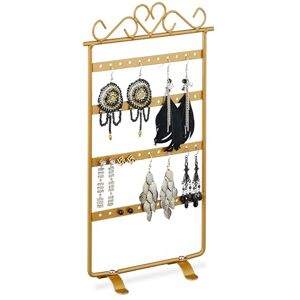 Relaxdays Earring Holder, Jewellery Stand, Dimensions: approx. 30.5 x 16.5 x 6.5 cm, Iron, Gold Relaxdays Earring Holder, Jewellery Stand, Dimensions: approx. 30.5 x 16.5 x 6.5 cm, Iron, Gold