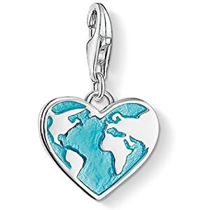 Thomas Sabo Women Charm Pendant Heart Globe Charm Club 925 Sterling Silver 1429-007-17 Thomas Sabo Women Charm Pendant Heart Globe Charm Club 925 Sterling Silver 1429-007-17