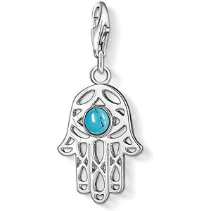 Thomas Sabo Women Charm Pendant Hand of Fatima Turquoise Charm Club 925 Sterling Silver 1052-404-17 Thomas Sabo Women Charm Pendant Hand of Fatima Turquoise Charm Club 925 Sterling Silver 1052-404-17