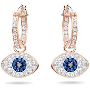 Swarovski Symbolic earrings, Evil eye, Blue, Rose gold-tone plated Swarovski Symbolic earrings, Evil eye, Blue, Rose gold-tone plated
