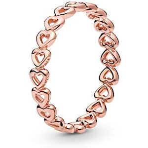 PANDORA Moments Women's 14k Rose Gold-Plated Band of Hearts Ring, Size 58, No Box PANDORA Moments Women's 14k Rose Gold-Plated Band of Hearts Ring, Size 58, No Box
