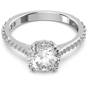 Swarovski Constella Cocktail Ring, White Princess Cut and Pavé Crystals in a Rhodium Plated Setting, from the Constella Collection, Size 55 Swarovski Constella Cocktail Ring, White Princess Cut and Pavé Crystals in a Rhodium Plated Setting, from the Constella Collection, Size 55