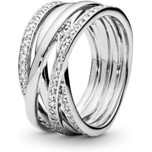 PANDORA Timeless Women's Sterling Silver Entwined Cubic Zirconia Ring, Size 52, No Box PANDORA Timeless Women's Sterling Silver Entwined Cubic Zirconia Ring, Size 52, No Box