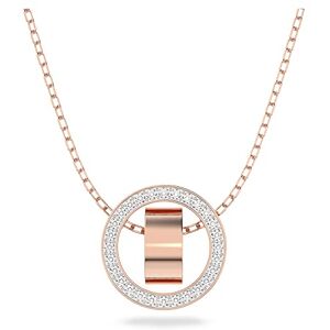 Swarovski White Crystal Pendant Necklace, Pavé Crystal Pendant in a Rose Gold Tone Plated Setting, from the Hollow Collection Swarovski White Crystal Pendant Necklace, Pavé Crystal Pendant in a Rose Gold Tone Plated Setting, from the Hollow Collection