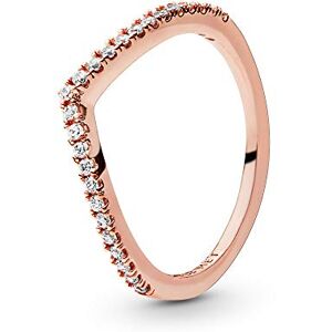 PANDORA Timeless Women's 14k Rose Gold-Plated Sparkling Cubic Zirconia Wishbone Ring, Size 50, No Box PANDORA Timeless Women's 14k Rose Gold-Plated Sparkling Cubic Zirconia Wishbone Ring, Size 50, No Box