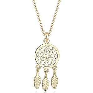 Elli Women's 925 Sterling Silver Gold Plated Xilion Cut Necklace with Pendant of Length 45 cm Elli Women's 925 Sterling Silver Gold Plated Xilion Cut Necklace with Pendant of Length 45 cm