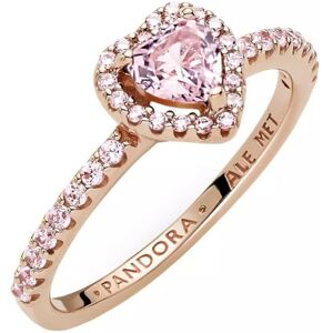 PANDORA Timeless Heart 14k rose gold-plated ring with orchid pink crystal and fancy fairy tale pink cubic zirconia, 58 PANDORA Timeless Heart 14k rose gold-plated ring with orchid pink crystal and fancy fairy tale pink cubic zirconia, 58