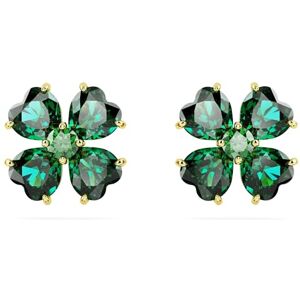 Swarovski Idyllia Stud Earrings, Green Crystals in a Clover Design with a Gold-Tone Plated Setting, from the Idyllia Collection Swarovski Idyllia Stud Earrings, Green Crystals in a Clover Design with a Gold-Tone Plated Setting, from the Idyllia Collection