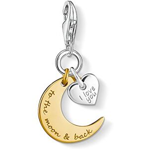 Thomas Sabo Women Charm Pendant Moon & Heart I Love You To The Moon & Back Charm Club 925 Sterling Silver 1443-413-39 Thomas Sabo Women Charm Pendant Moon & Heart I Love You To The Moon & Back Charm Club 925 Sterling Silver 1443-413-39