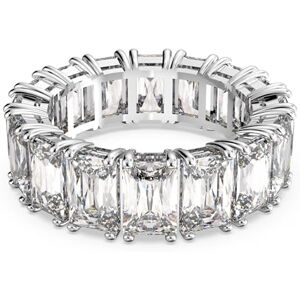 Swarovski Vittore ring, Rectangular cut, White, Rhodium plated Swarovski Vittore ring, Rectangular cut, White, Rhodium plated