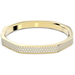 Swarovski Dextera bangle, Octagon shape, Pavé, Large, White, Gold-tone plated Swarovski Dextera bangle, Octagon shape, Pavé, Large, White, Gold-tone plated