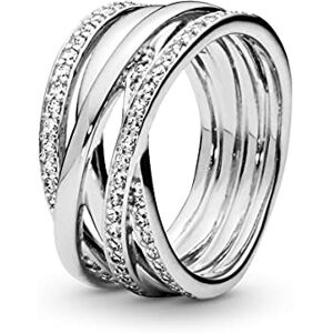 PANDORA Timeless Women's Sterling Silver Entwined Cubic Zirconia Ring, Size 52, No Box PANDORA Timeless Women's Sterling Silver Entwined Cubic Zirconia Ring, Size 52, No Box