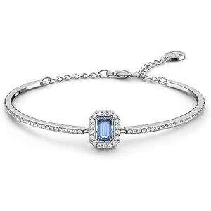 Swarovski Blue Crystal Bangle, Octagon Cut Blue Crystal in a Rhodium Plated Setting, from the Millenia Collection Swarovski Blue Crystal Bangle, Octagon Cut Blue Crystal in a Rhodium Plated Setting, from the Millenia Collection