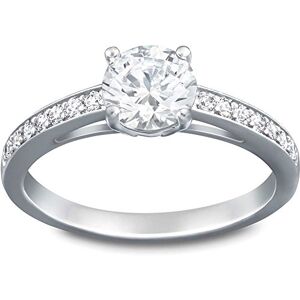 Swarovski Attract ring, Round cut, Pavé, White, Rhodium plated Swarovski Attract ring, Round cut, Pavé, White, Rhodium plated