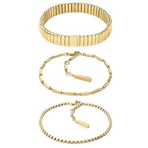 Calvin Klein Women's CK STACKED Collection Set of 3 Bracelets In Stainless Steel with Yellow Gold Plating 35000838 Calvin Klein Women's CK STACKED Collection Set of 3 Bracelets In Stainless Steel with Yellow Gold Plating 35000838