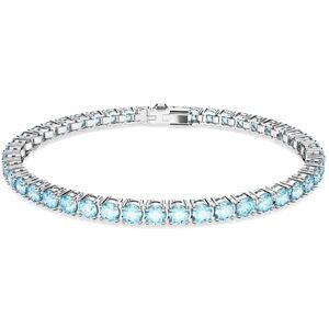 Swarovski Matrix Tennis bracelet, Round cut, Blue, Rhodium plated Swarovski Matrix Tennis bracelet, Round cut, Blue, Rhodium plated