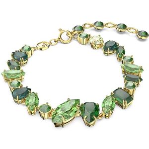 Swarovski Gema bracelet, Mixed cuts, Green, Gold-tone plated Swarovski Gema bracelet, Mixed cuts, Green, Gold-tone plated