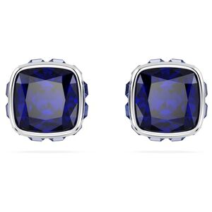 Swarovski Birthstone stud earrings, Square cut, September, Blue, Rhodium plated Swarovski Birthstone stud earrings, Square cut, September, Blue, Rhodium plated