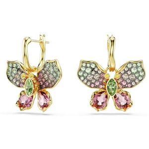 Swarovski Idyllia Drop Earrings, Butterfly Motif with Multicoloured Mixed-Cut Crystals in a Gold-Tone Finished Setting, Part of the Idyllia Collection Swarovski Idyllia Drop Earrings, Butterfly Motif with Multicoloured Mixed-Cut Crystals in a Gold-Tone Finished Setting, Part of the Idyllia Collection