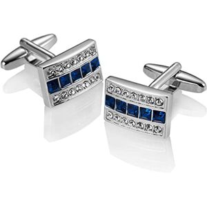 Rwraps Metal Silver Cufflinks Diamonds Men's Dress Cuff Cuff Studs French Shirt Buckle Studs (A One Size)