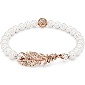 Swarovski Nice Bracelet, White Crystal Pearls, White Zirconia and Pink Crystals, Rose Gold-Tone, from the Nice Collection, Size Medium Swarovski Nice Bracelet, White Crystal Pearls, White Zirconia and Pink Crystals, Rose Gold-Tone, from the Nice Collection, Size Medium
