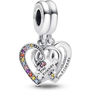 PANDORA Moments Women's Sterling Silver Puzzle Piece Hearts Splittable Friendship Dangle Charm, No Box PANDORA Moments Women's Sterling Silver Puzzle Piece Hearts Splittable Friendship Dangle Charm, No Box