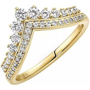 PANDORA Timeless Tiara wishbone 14k gold-plated ring with clear cubic zirconia, 58 PANDORA Timeless Tiara wishbone 14k gold-plated ring with clear cubic zirconia, 58