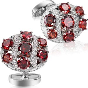 Garcan Men's and Women's Cufflinks 4 Colors Available Crystal Cufflinks with Box Stone Cufflinks