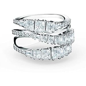 Swarovski Twist Wrap ring, Mixed cuts, White, Rhodium plated Swarovski Twist Wrap ring, Mixed cuts, White, Rhodium plated