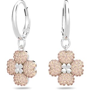 Swarovski Latisha Floral Hoop Earrings, White and Pink Crystals, Rhodium Plated from the Latisha Collection Swarovski Latisha Floral Hoop Earrings, White and Pink Crystals, Rhodium Plated from the Latisha Collection
