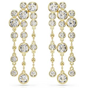 Swarovski Imber drop earrings, Round cut, Chandelier, White, Gold-tone plated Swarovski Imber drop earrings, Round cut, Chandelier, White, Gold-tone plated
