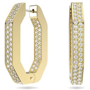 Swarovski Hoop Earrings, Pair of Pavé, White Crystal, Gold Tone Plated Hoops, from the Dextera Collection Swarovski Hoop Earrings, Pair of Pavé, White Crystal, Gold Tone Plated Hoops, from the Dextera Collection