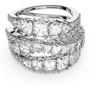 Swarovski Twist Wrap ring, Mixed cuts, White, Rhodium plated Swarovski Twist Wrap ring, Mixed cuts, White, Rhodium plated