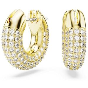 Swarovski Hoop Earrings, Pair of Pavé, White Crystal, Gold Tone Plated Hoops, from the Dextera Collection Swarovski Hoop Earrings, Pair of Pavé, White Crystal, Gold Tone Plated Hoops, from the Dextera Collection