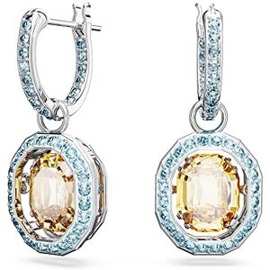 Swarovski Chroma drop earrings, Octagon cut, Multicoloured, Rhodium plated Swarovski Chroma drop earrings, Octagon cut, Multicoloured, Rhodium plated