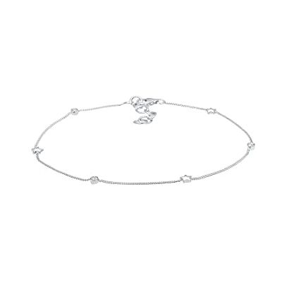 Elli Anklet Solitaire Star Crystals 925 Sterling Silver Elli Anklet Solitaire Star Crystals 925 Sterling Silver