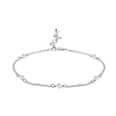 Elli Women's 925 Silver Xilion Cut Crystal Anklet Elli Women's 925 Silver Xilion Cut Crystal Anklet