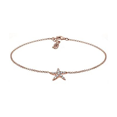 Elli Anklet Starfish Maritime See Crystals 925 Sterling Silver Rose Gold Plated Elli Anklet Starfish Maritime See Crystals 925 Sterling Silver Rose Gold Plated