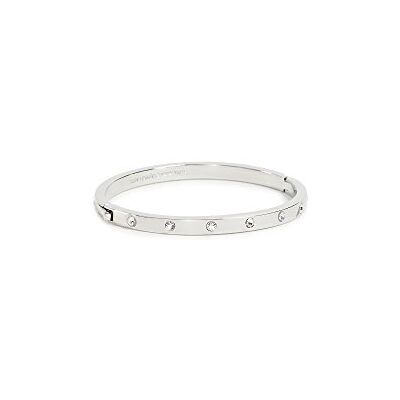 Kate Spade New York SET IN STONE metal stone hinged bangle, Clear/Silver Kate Spade New York SET IN STONE metal stone hinged bangle, Clear/Silver