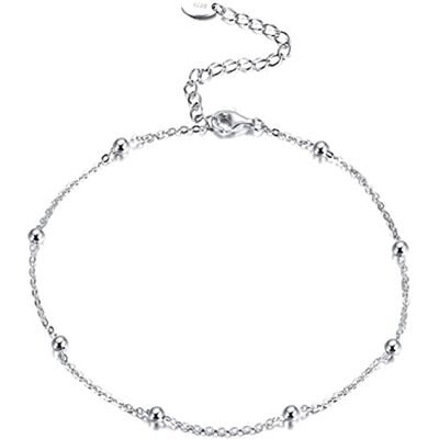 Generic Anklets,925 Silver 3.5mm Chain Anklet Adjustable Silver/Gold Color Foot Chain Beach Jewelry Generic Anklets,925 Silver 3.5mm Chain Anklet Adjustable Silver/Gold Color Foot Chain Beach Jewelry
