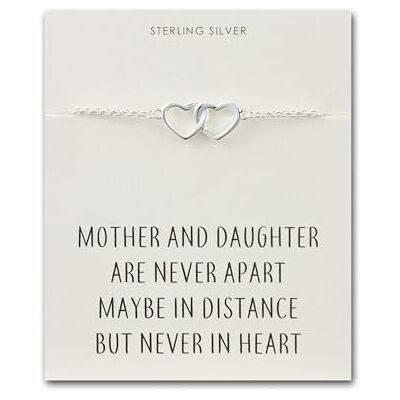 Philip Jones Sterling Silver Mother and Daughter Quote Heart Link Bracelet Philip Jones Sterling Silver Mother and Daughter Quote Heart Link Bracelet