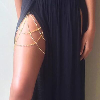 Carufin Spider Leg Thigh Chain Layered Pearl Snake Insect Body Jewelry for Women & Girls (Gold) Carufin Spider Leg Thigh Chain Layered Pearl Snake Insect Body Jewelry for Women & Girls (Gold)