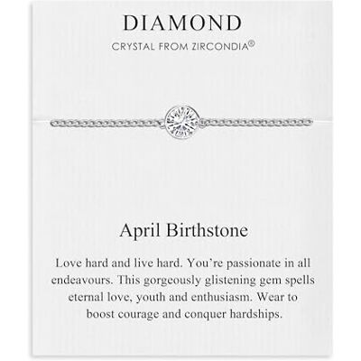 Philip Jones April (Diamond) Birthstone Anklet Created with Zircondia® Crystals Philip Jones April (Diamond) Birthstone Anklet Created with Zircondia® Crystals