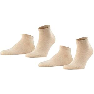 FALKE Men's Happy Double Pack M Sn Cotton Low-Cut Plain 2 Pairs Trainer Socks, Beige Sand Melange 4650, 8.5-11 FALKE Men's Happy Double Pack M Sn Cotton Low-Cut Plain 2 Pairs Trainer Socks, Beige Sand Melange 4650, 8.5-11