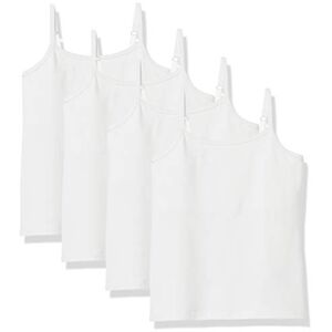 Amazon Essentials Girls' Shelf Layering Camisole, Pack of 4, White, 10 Years Amazon Essentials Girls' Shelf Layering Camisole, Pack of 4, White, 10 Years