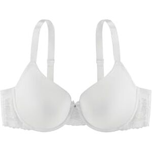 DORINA Adele Women's Lightly Padded Demi Bra, Soft Micro Fabric with Floral Lace Band, Underwired Support, Adjustable Straps, Satin Bow with Diamante Charm, White DORINA Adele Women's Lightly Padded Demi Bra, Soft Micro Fabric with Floral Lace Band, Underwired Support, Adjustable Straps, Satin Bow with Diamante Charm, White