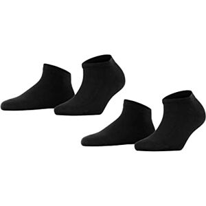 FALKE Women's Happy Double Pack W Sn Cotton Low-Cut Plain 2 Pairs Trainer Socks, Black 3000, 5.5-8 FALKE Women's Happy Double Pack W Sn Cotton Low-Cut Plain 2 Pairs Trainer Socks, Black 3000, 5.5-8