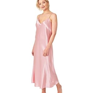 Indigo Sky Samsara Long Satin Chemise Nightdress, Pink Glow, 12-14 Indigo Sky Samsara Long Satin Chemise Nightdress, Pink Glow, 12-14